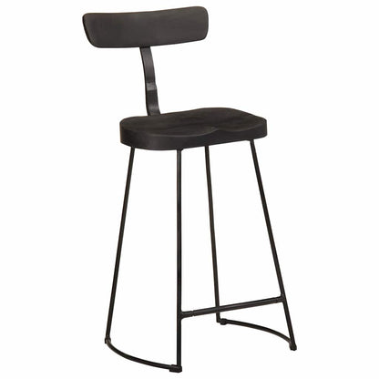 Bar Stools 2 pcs Black 49x43x88 cm Solid Wood Mango