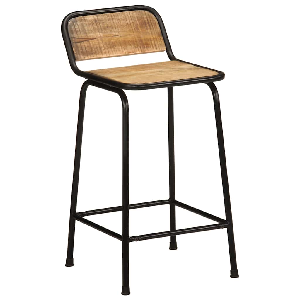 Bar Stools 4 pcs 46x35,5x80 cm Solid Wood Rough Mango