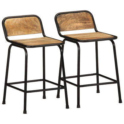 Bar Stools 2 pcs 46x35,5x70 cm Solid Wood Rough Mango