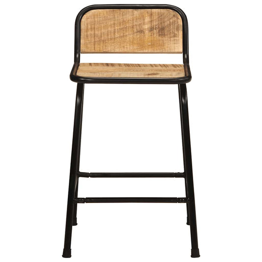 Bar Stools 2 pcs 46x35,5x70 cm Solid Wood Rough Mango