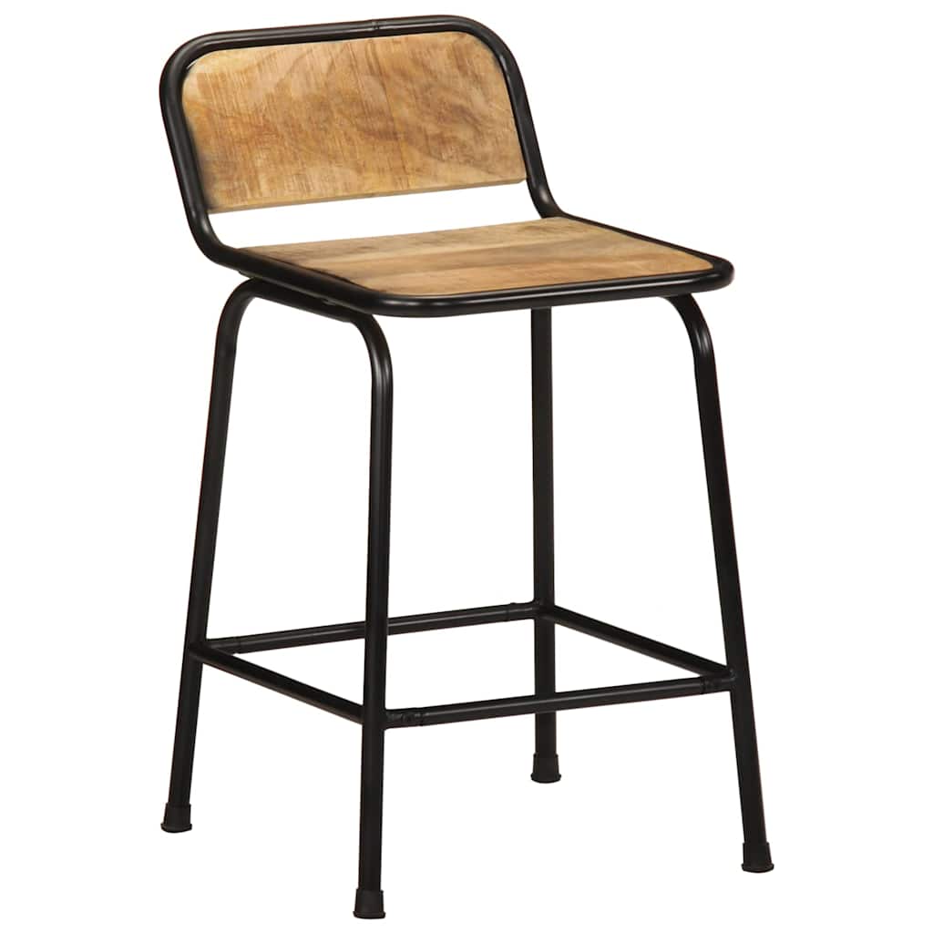 Bar Stools 4 pcs 46x35,5x70 cm Solid Wood Rough Mango