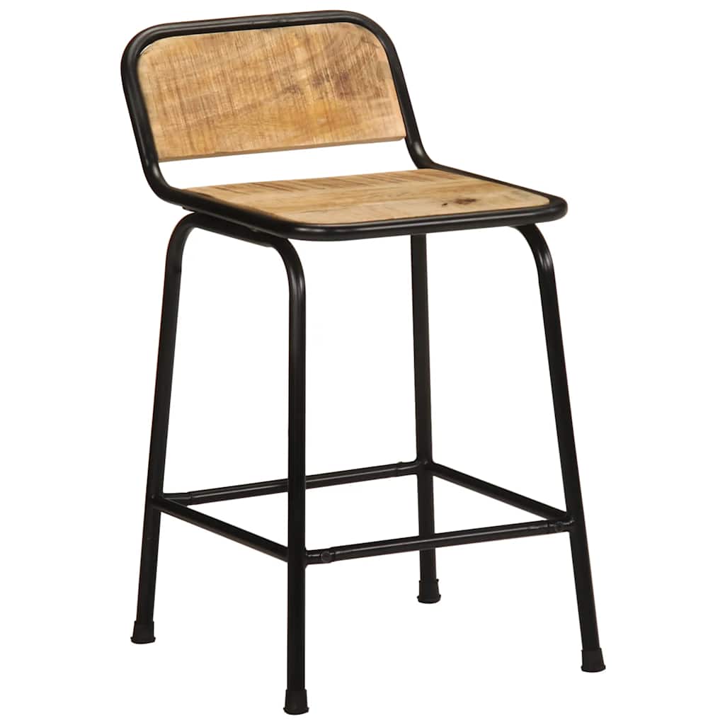 Bar Stools 4 pcs 46x35,5x70 cm Solid Wood Rough Mango
