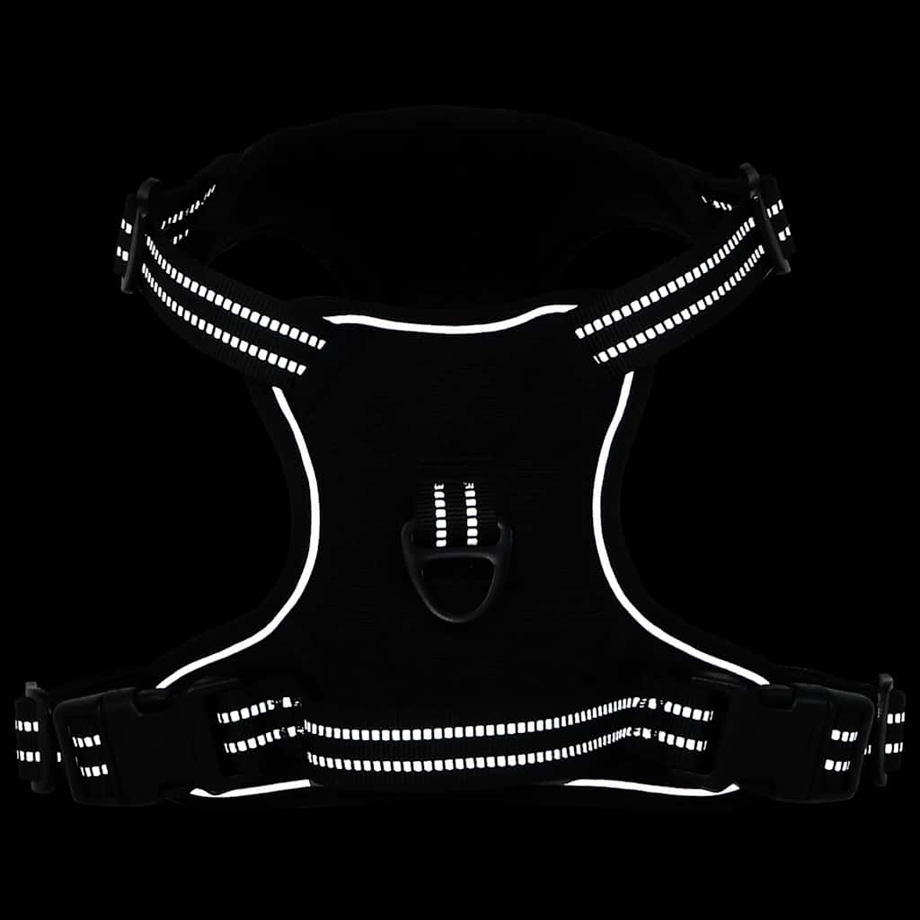 Dog Harness with Reflective Stripes Adjustable Black M