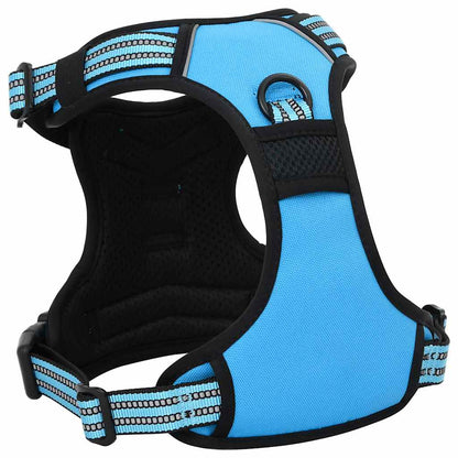 Dog Harness with Lead & Collar Adjustable Blue L
