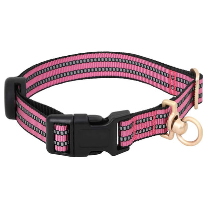 Dog Harness with Lead & Collar Adjustable Pink L