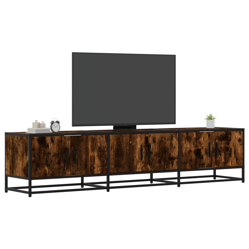TV Cabinet Smoked Oak 180x35x41 cm Engineered Wood