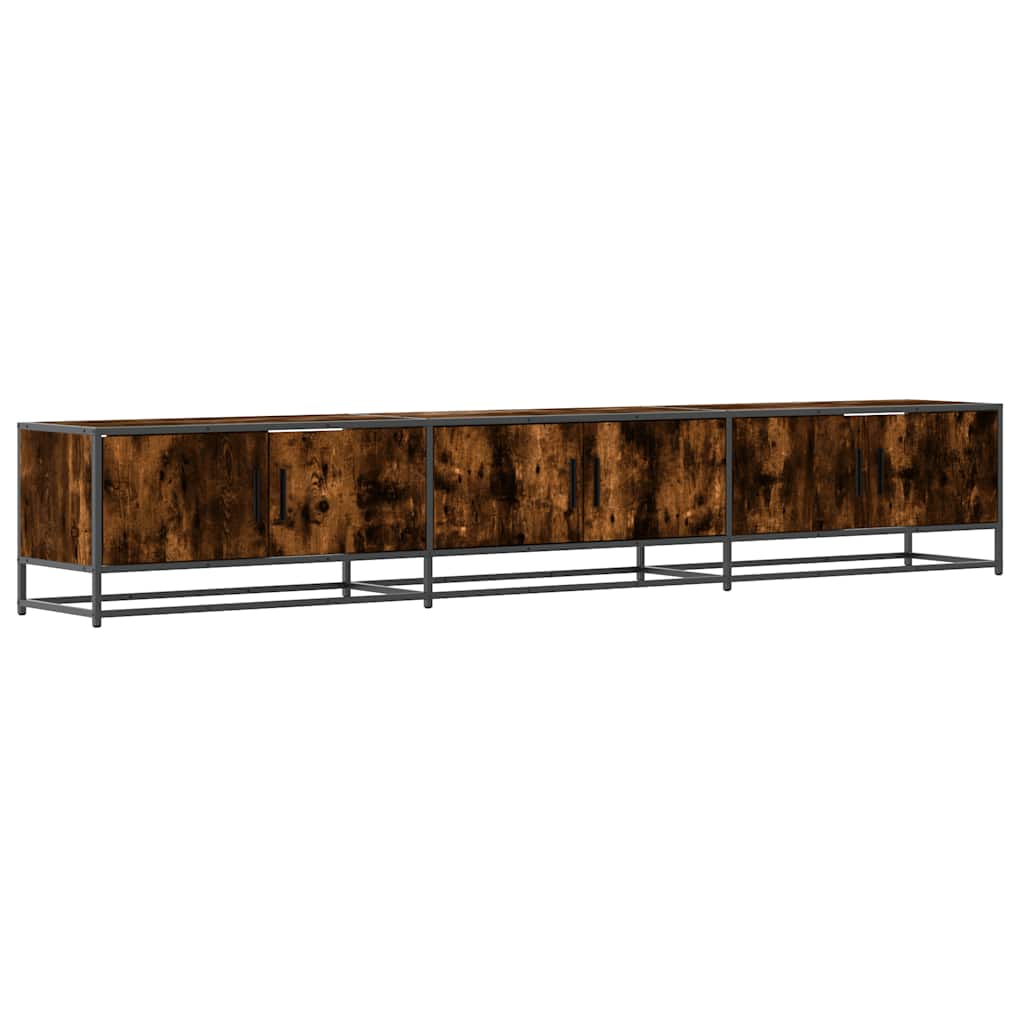 TV Cabinet Smoked Oak 240x35x41 cm Engineered Wood
