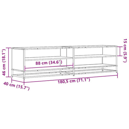 TV Cabinet Grey Sonoma 180.5x40x46 cm Engineered Wood