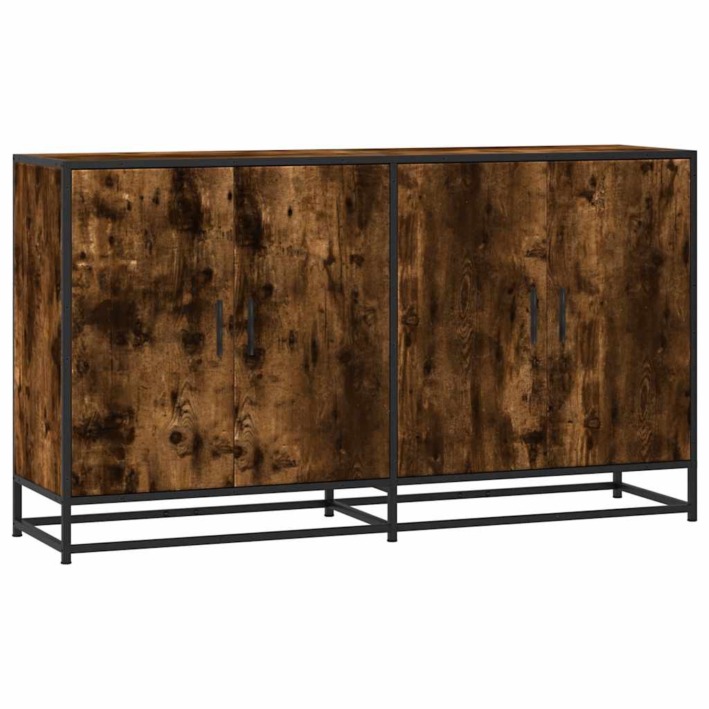 Sideboard Smoked Oak 134x35x76 cm Engineered Wood