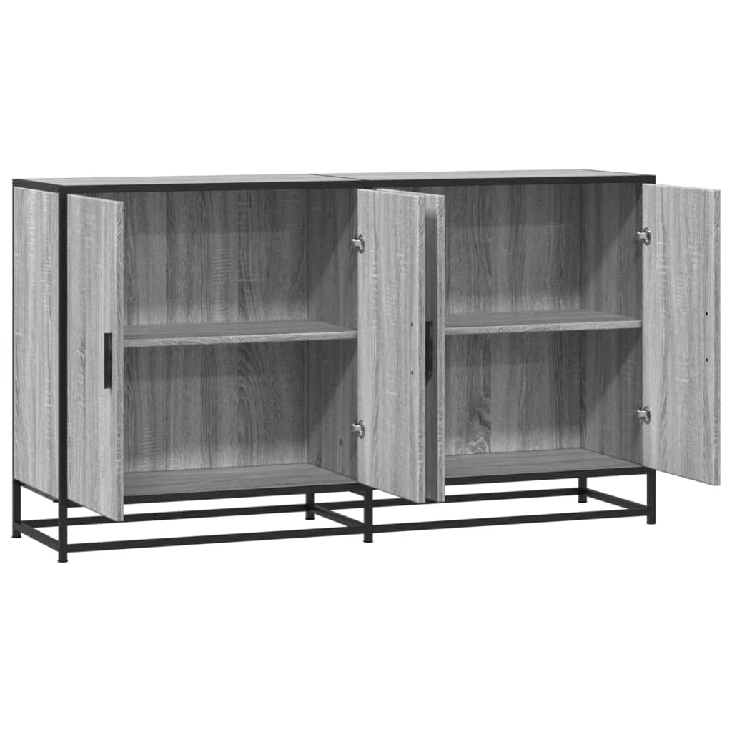 Sideboard Grey Sonoma 134x35x76 cm Engineered Wood