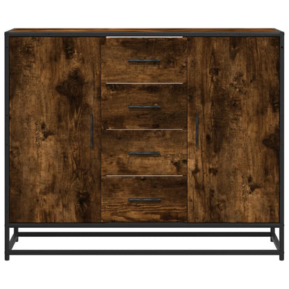 Sideboard Smoked Oak 92x35x76 cm Engineered Wood
