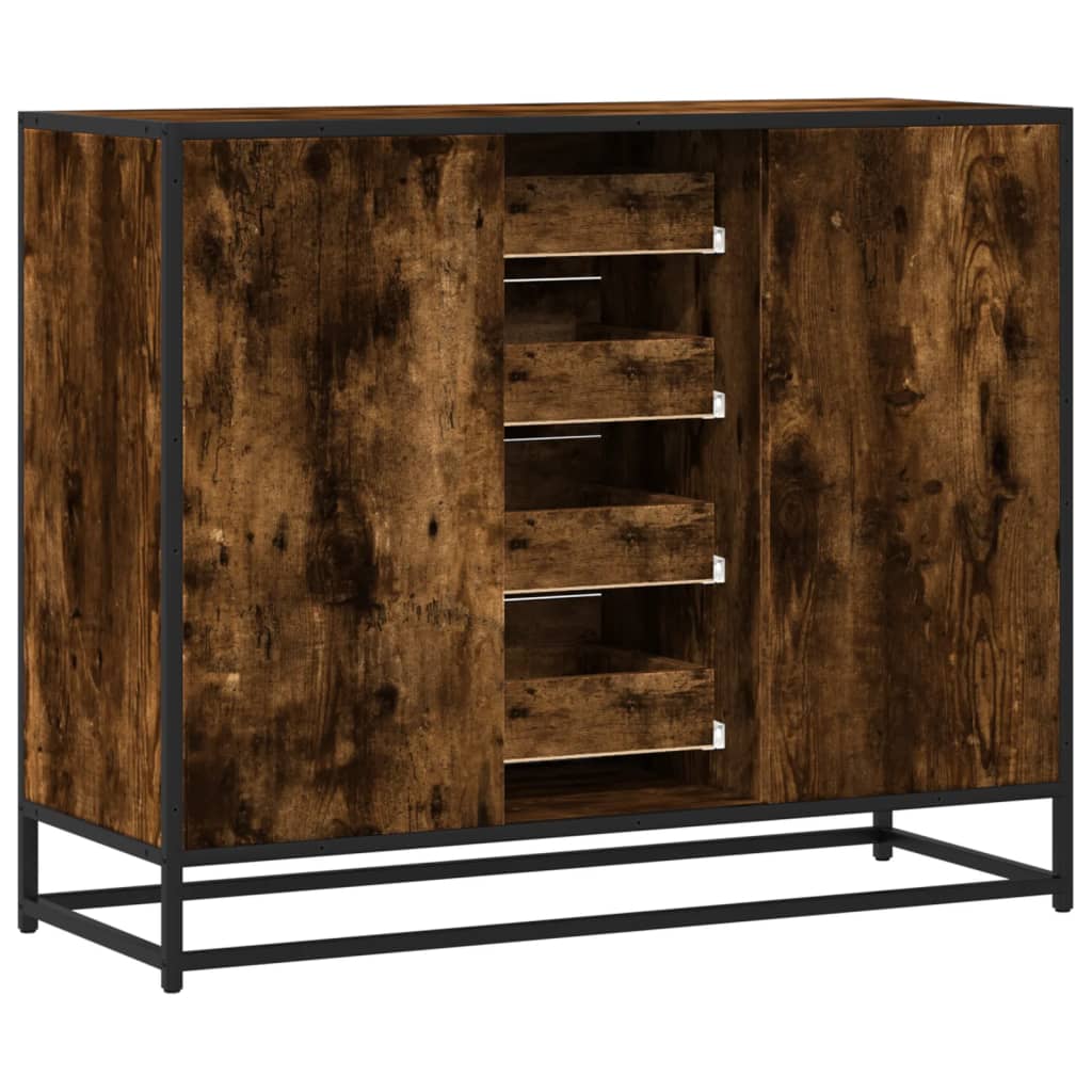 Sideboard Smoked Oak 92x35x76 cm Engineered Wood