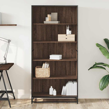 Bookcase Brown Oak 80.5x35x170.5 cm Engineered Wood