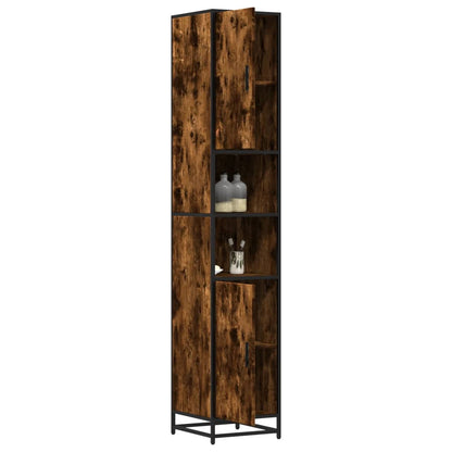 Bathroom Cabinet Smoked Oak 35x37.5x188.5 cm