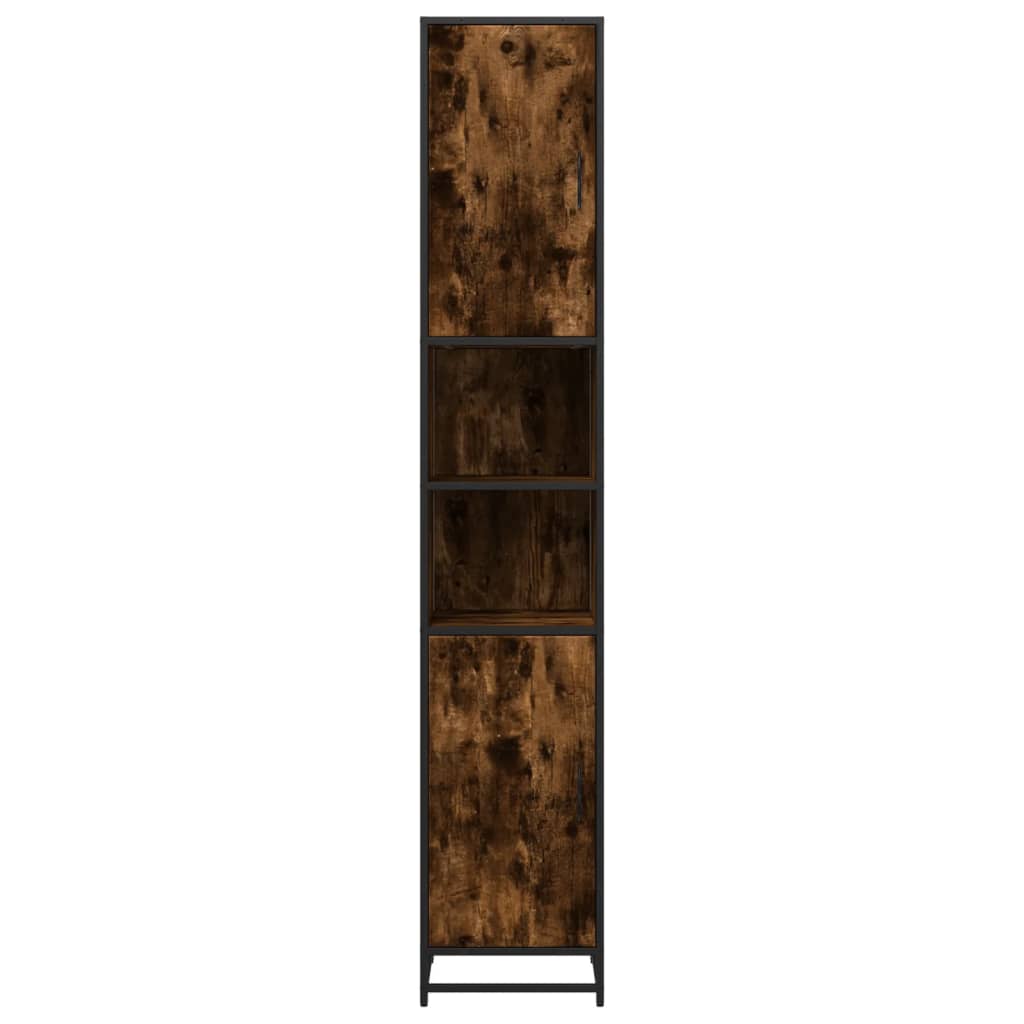 Bathroom Cabinet Smoked Oak 35x37.5x188.5 cm