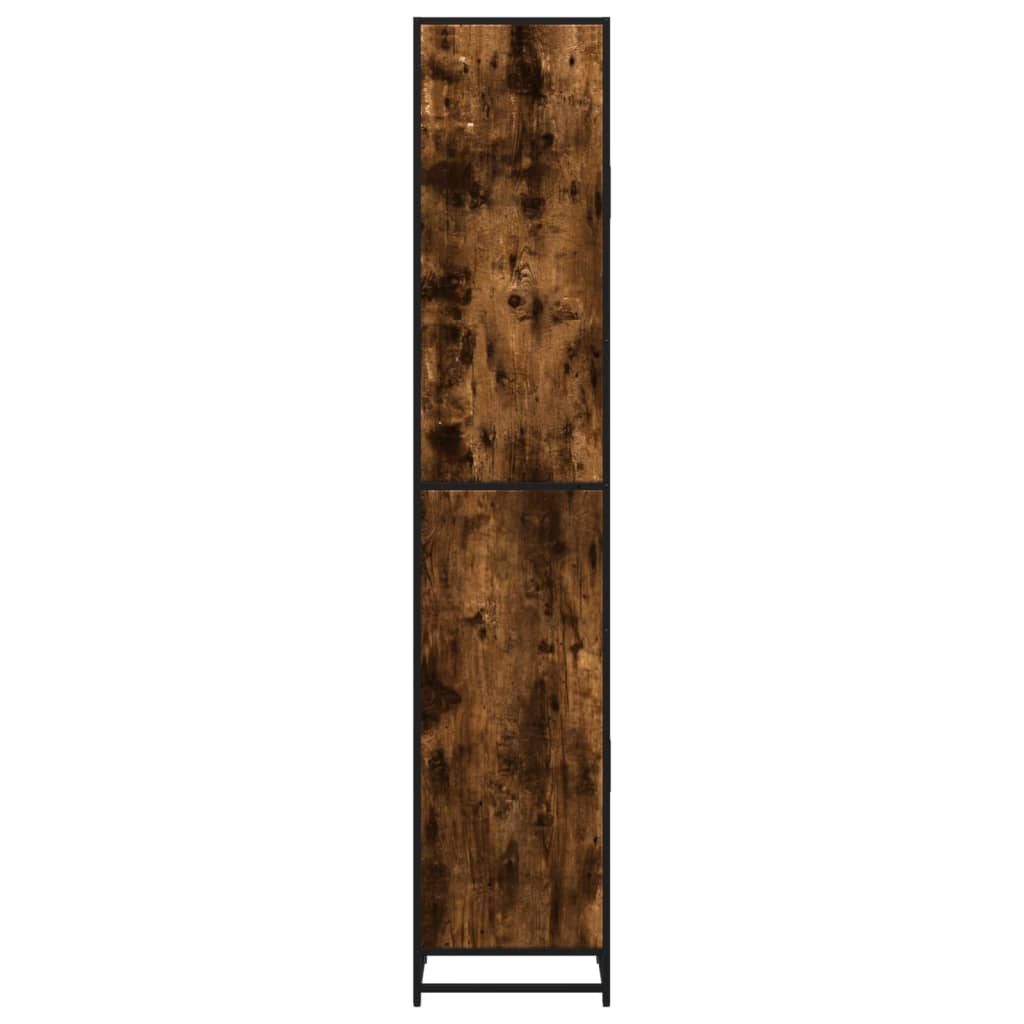 Bathroom Cabinet Smoked Oak 35x37.5x188.5 cm