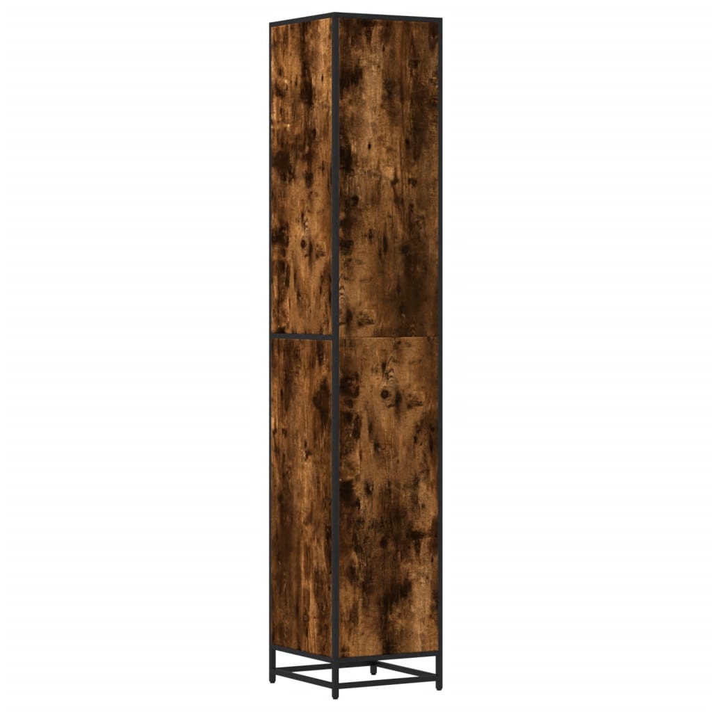 Bathroom Cabinet Smoked Oak 35x37.5x188.5 cm