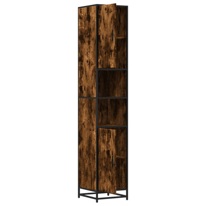 Bathroom Cabinet Smoked Oak 35x37.5x188.5 cm