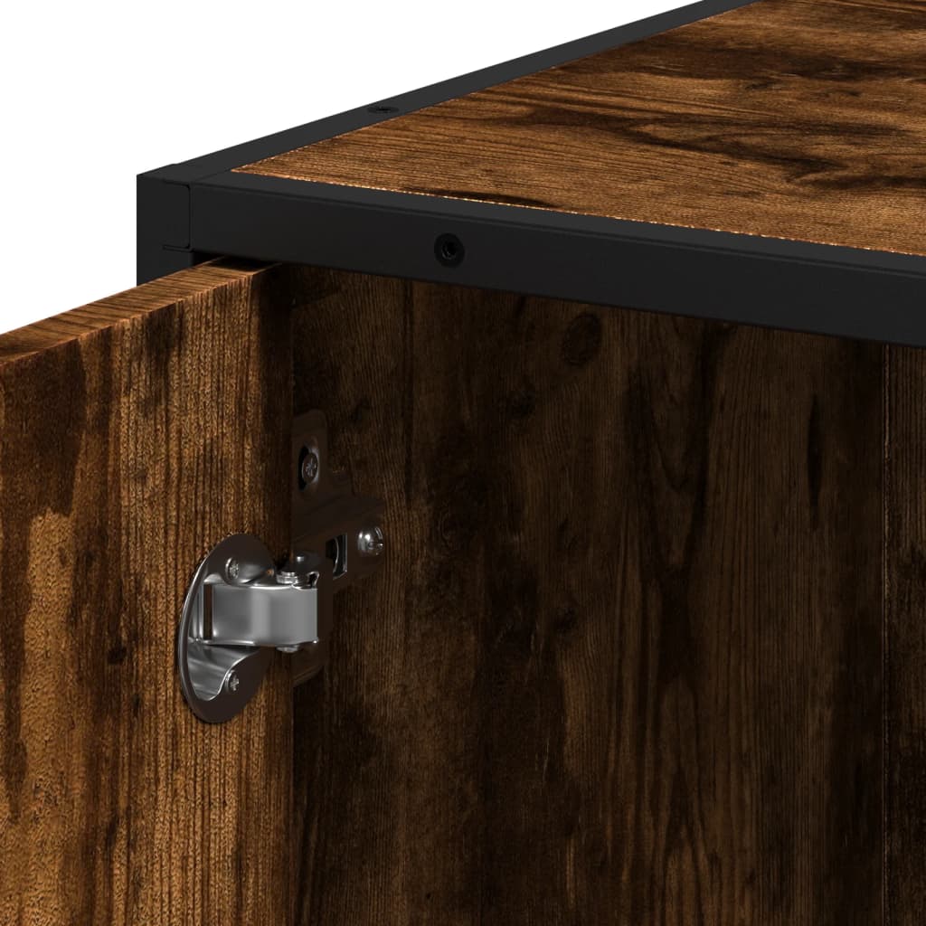 Bathroom Cabinet Smoked Oak 35x37.5x188.5 cm
