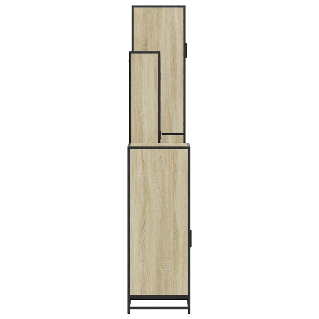 4 Piece Bathroom Furniture Set Sonoma Oak Engineered Wood