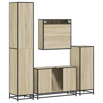 4 Piece Bathroom Furniture Set Sonoma Oak Engineered Wood