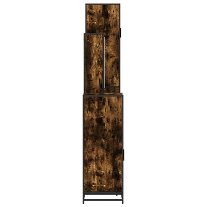 4 Piece Bathroom Furniture Set Smoked Oak Engineered Wood