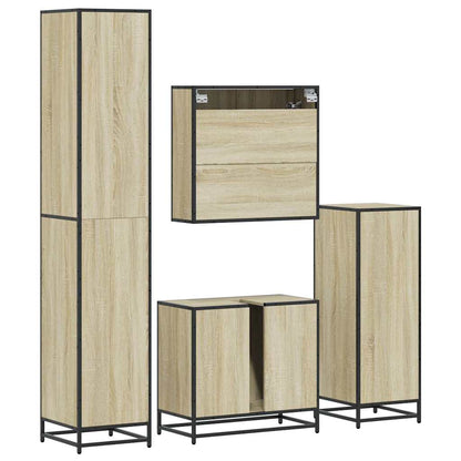 4 Piece Bathroom Furniture Set Sonoma Oak Engineered Wood