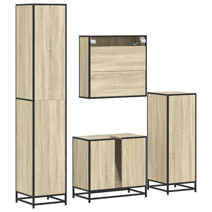 4 Piece Bathroom Furniture Set Sonoma Oak Engineered Wood