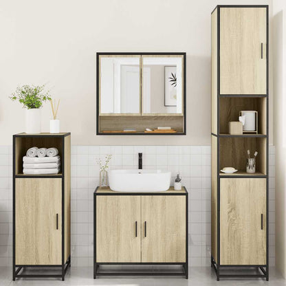 4 Piece Bathroom Furniture Set Sonoma Oak Engineered Wood
