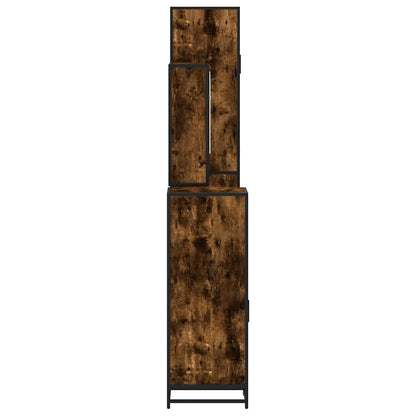 4 Piece Bathroom Furniture Set Smoked Oak Engineered Wood