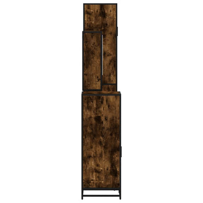 4 Piece Bathroom Furniture Set Smoked Oak Engineered Wood