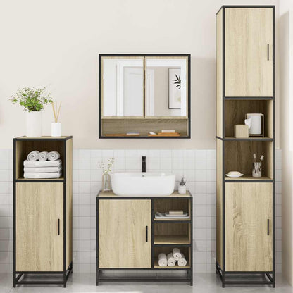 4 Piece Bathroom Furniture Set Sonoma Oak Engineered Wood