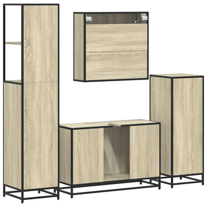 4 Piece Bathroom Furniture Set Sonoma Oak Engineered Wood