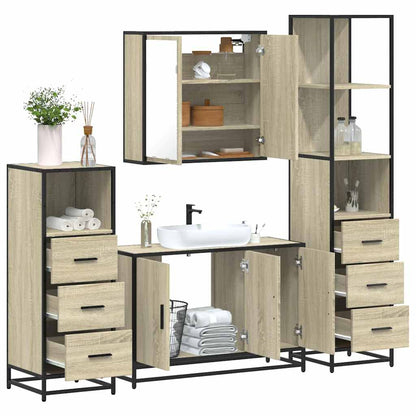 4 Piece Bathroom Furniture Set Sonoma Oak Engineered Wood