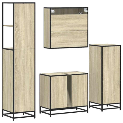 4 Piece Bathroom Furniture Set Sonoma Oak Engineered Wood