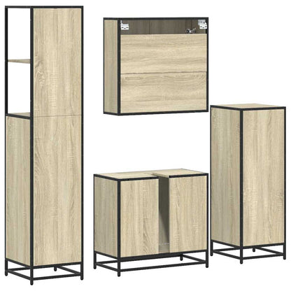 4 Piece Bathroom Furniture Set Sonoma Oak Engineered Wood