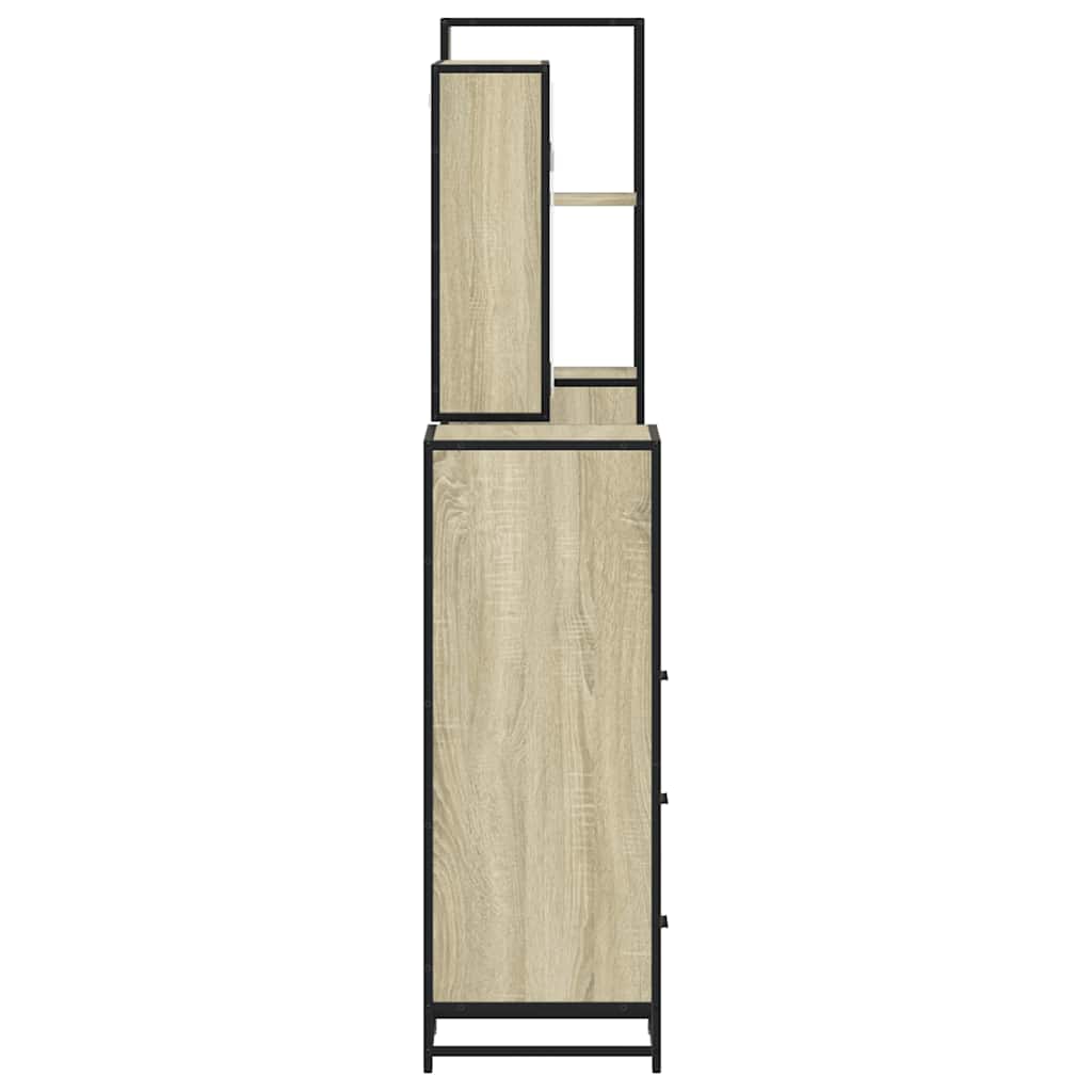 4 Piece Bathroom Furniture Set Sonoma Oak Engineered Wood