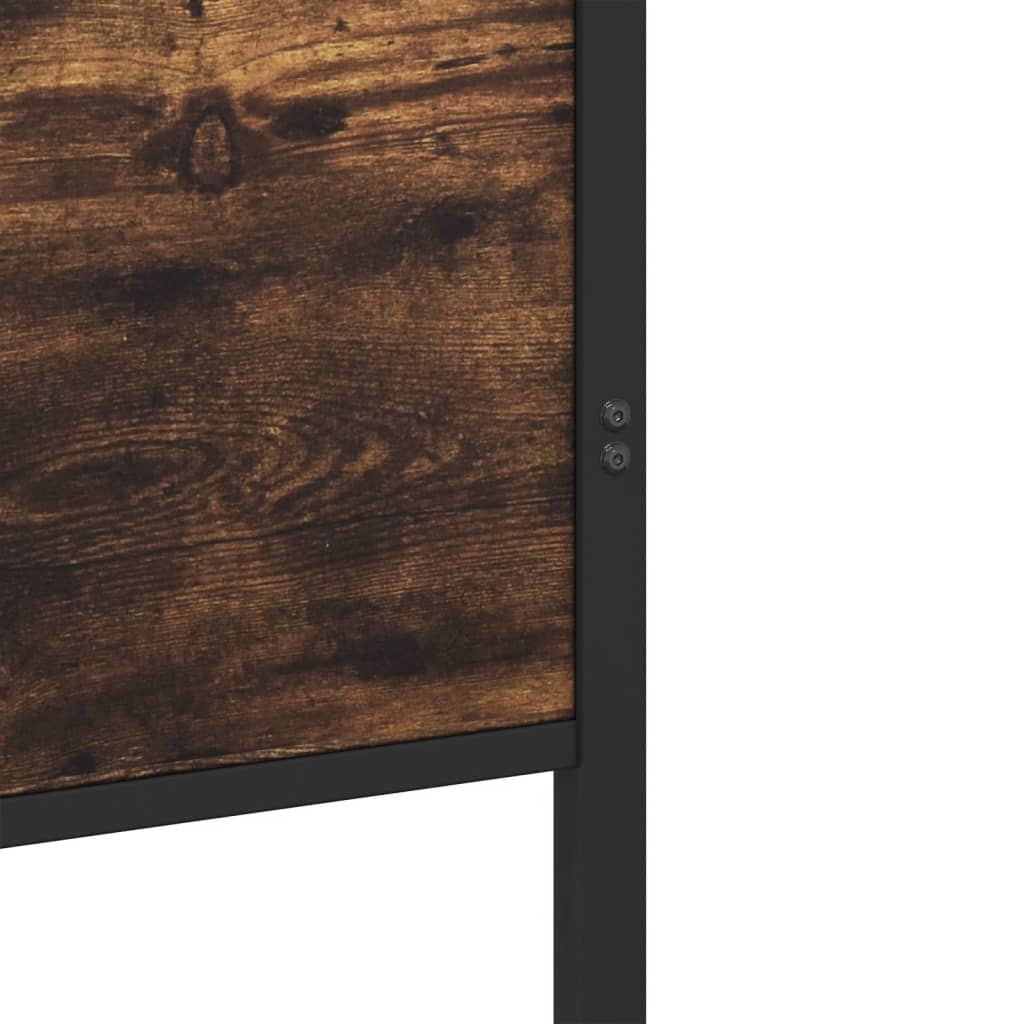 Metal Bed Frame without Mattress Smoked Oak 160x200 cm