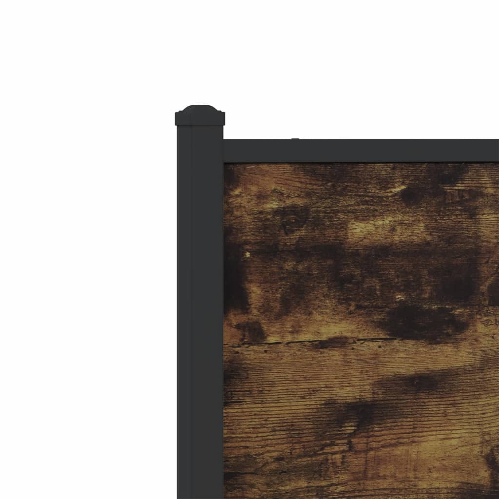 Metal Bed Frame without Mattress Smoked Oak 200x200 cm