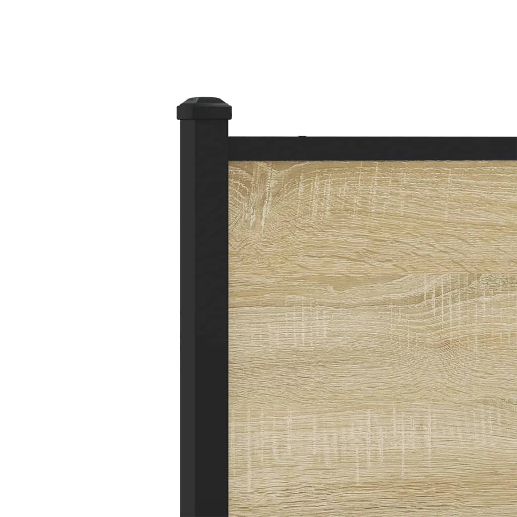 Metal Bed Frame without Mattress Sonoma Oak 200x200 cm