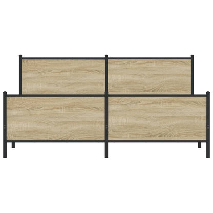 Metal Bed Frame without Mattress Sonoma Oak 180x200 cm Super King