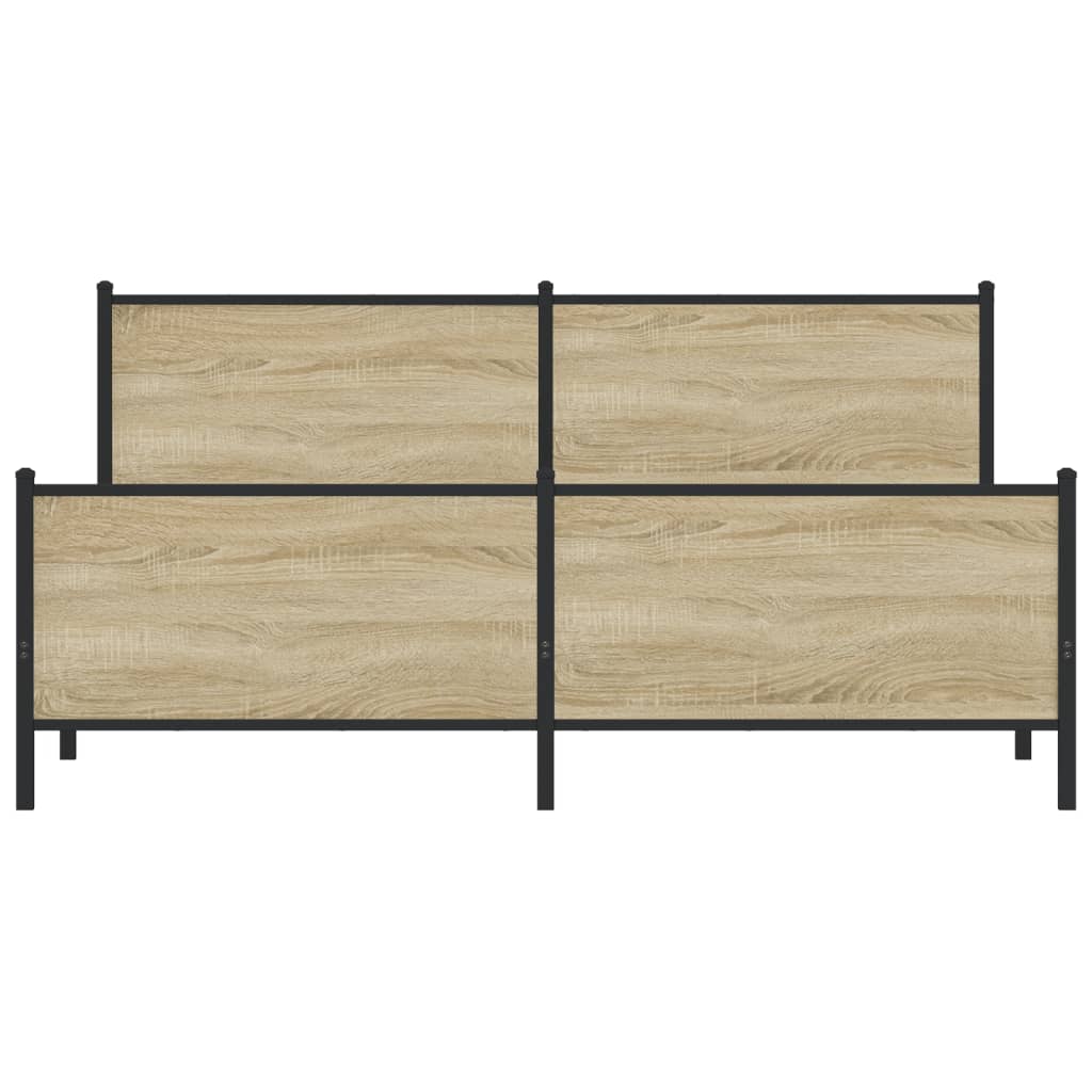 Metal Bed Frame without Mattress Sonoma Oak 183x213 cm
