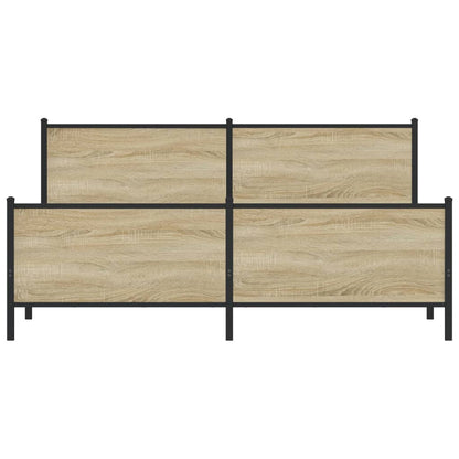 Metal Bed Frame without Mattress Sonoma Oak 193x203 cm