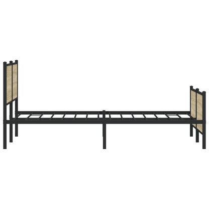 Metal Bed Frame without Mattress Sonoma Oak 193x203 cm