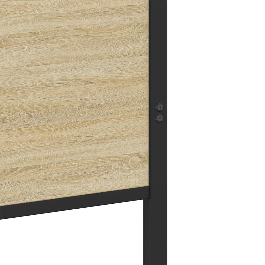 Metal Bed Frame without Mattress Sonoma Oak 193x203 cm