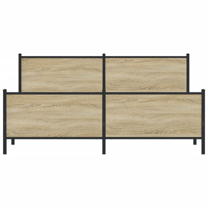 Metal Bed Frame without Mattress Sonoma Oak 200x200 cm
