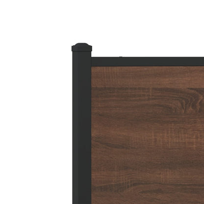 Metal Bed Frame without Mattress Brown Oak 193x203 cm