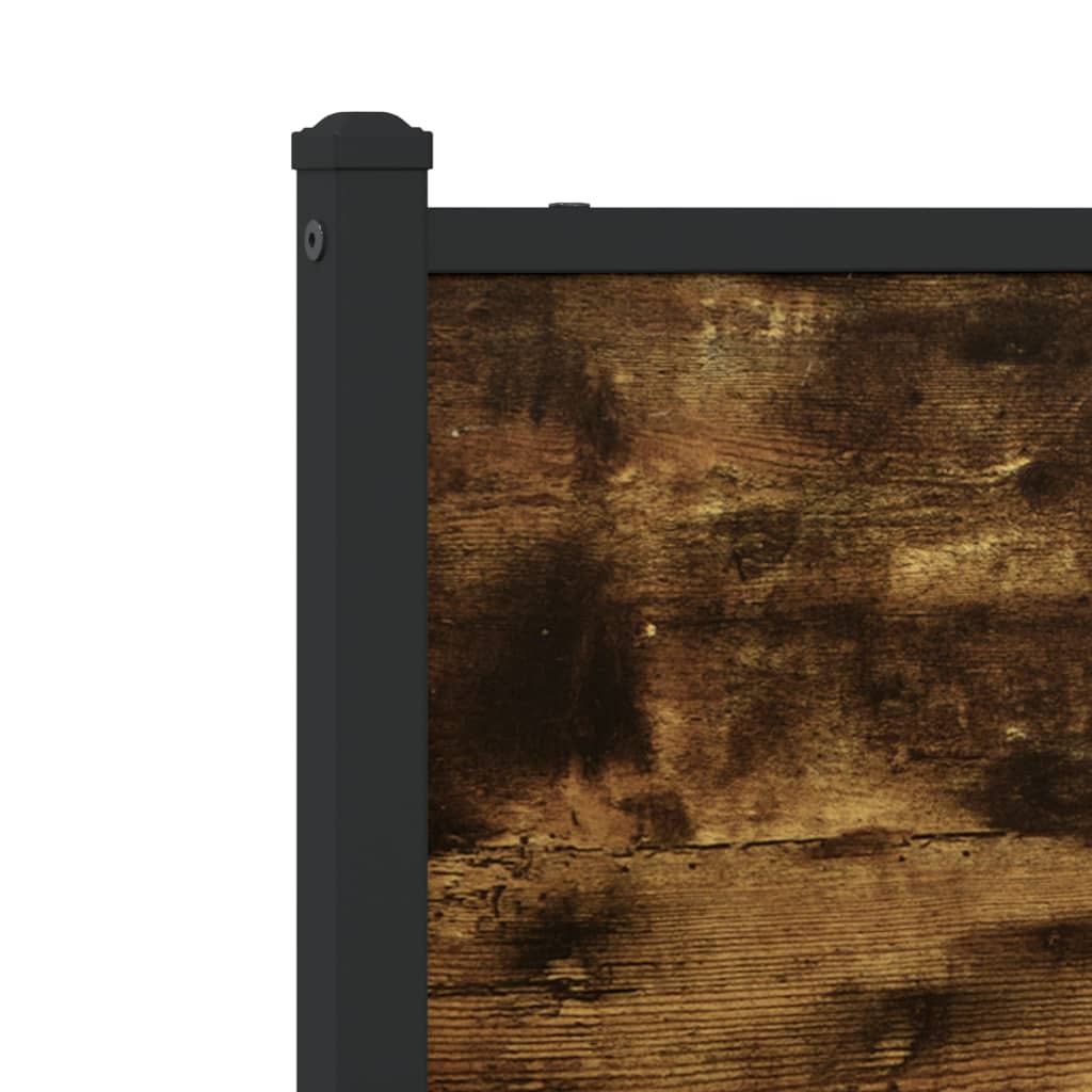 Metal Bed Frame without Mattress Smoked Oak 200x200 cm