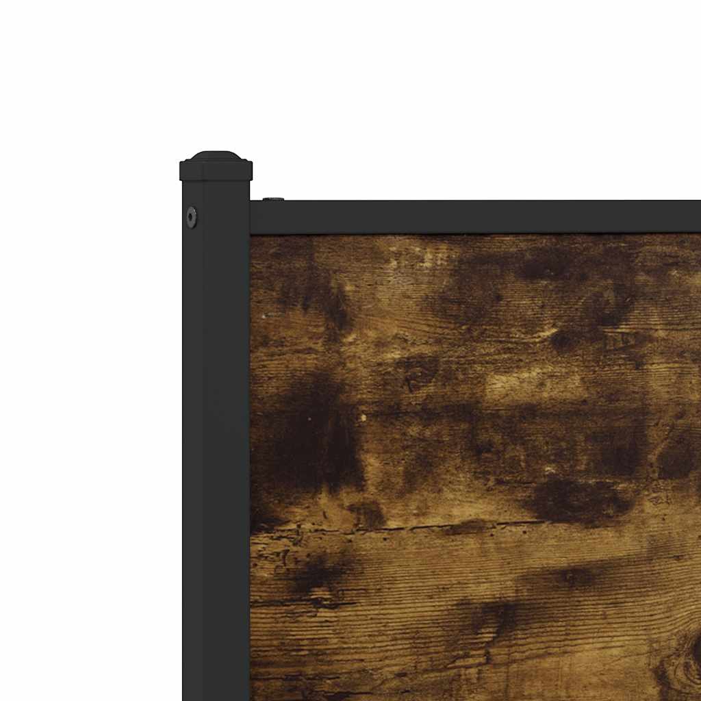 Metal Bed Frame without Mattress Smoked Oak 180x200 cm Super King