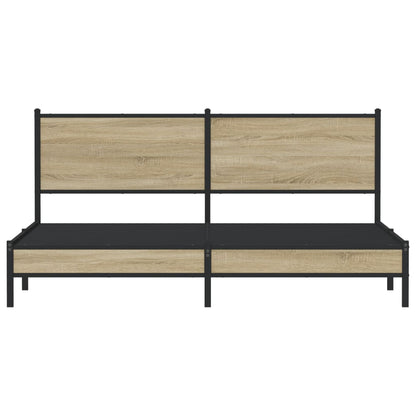 Metal Bed Frame without Mattress Sonoma Oak 180x200 cm Super King